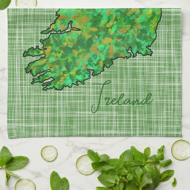 Linge De Cuisine Carte de l'Irlande Saint Patrick's Day (Plié)