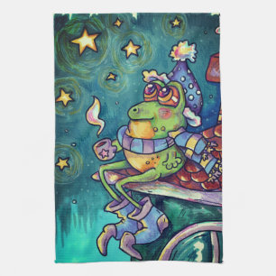 Linge De Cuisine Carte de Noël et du Nouvel An Cozy Frog