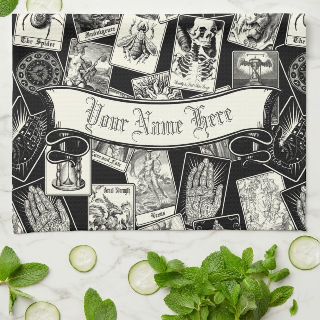 Linge De Cuisine Carte de Tarot gothique Apothecaire de cuisine vic (Plié)