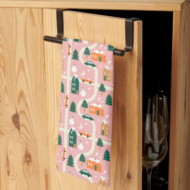 Linge De Cuisine Carte des vacances de Noël Motif (Pliage en tiers)