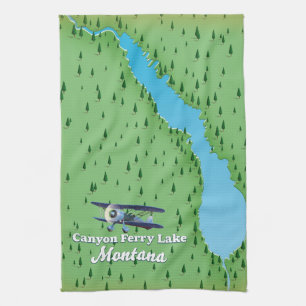 Linge De Cuisine Carte du lac Canyon Ferry Montana