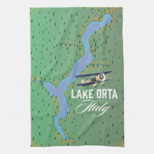 Linge De Cuisine Carte du lac Orta Italie