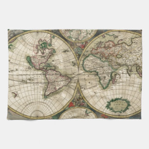 Linge De Cuisine Carte du monde à partir de 1689