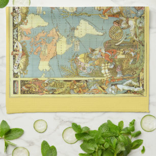 Linge De Cuisine Carte du monde antique de l'Empire britannique, 18