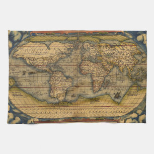 Linge De Cuisine Carte du monde d'Ortelius 1570 : Cartographie anti