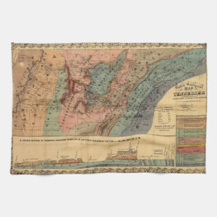 Linge De Cuisine Carte géologique du Tennessee (1866)