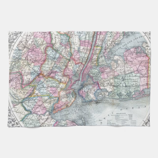 Linge De Cuisine Carte New York City (Horizontal)