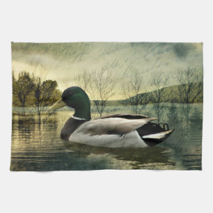 Linge De Cuisine Carte postale Patinée vintage Mallard Duck