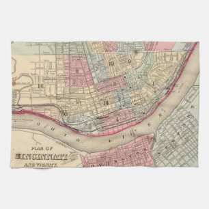 Linge De Cuisine Carte vintage de Cincinnati (1780)