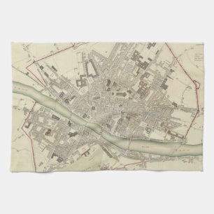 Linge De Cuisine Carte vintage de Florence Italie (1835)
