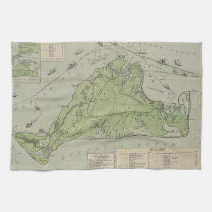 Linge De Cuisine Carte vintage de Marthas Vineyard (1913)