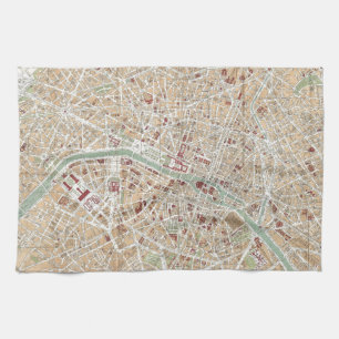 Linge De Cuisine Carte vintage de Paris (1892)