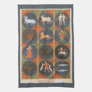Linge De Cuisine Carte zodiaque céleste vintage, astrologique, 1475