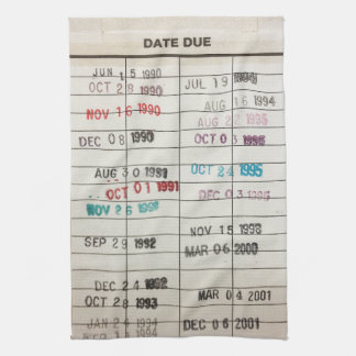 Linge De Cuisine Cartes de date d'échéance de la bibliothèque vinta