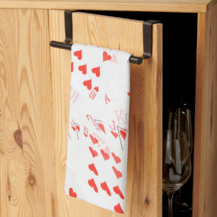 Linge De Cuisine Cartes de Poker Royal Heart Flush,