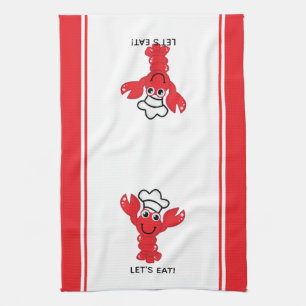 Linge De Cuisine Carton joli souriant Rouge Homard