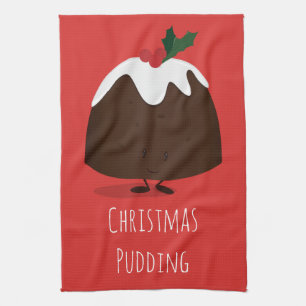 Linge De Cuisine Cartoon de Noël de pouding personnage Cuisine Serv