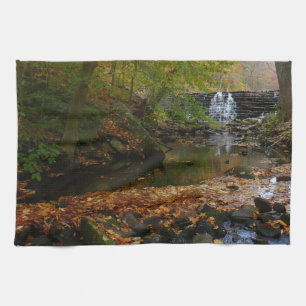 Linge De Cuisine Cascade et ruisseau d'automne en Pennsylvanie Natu