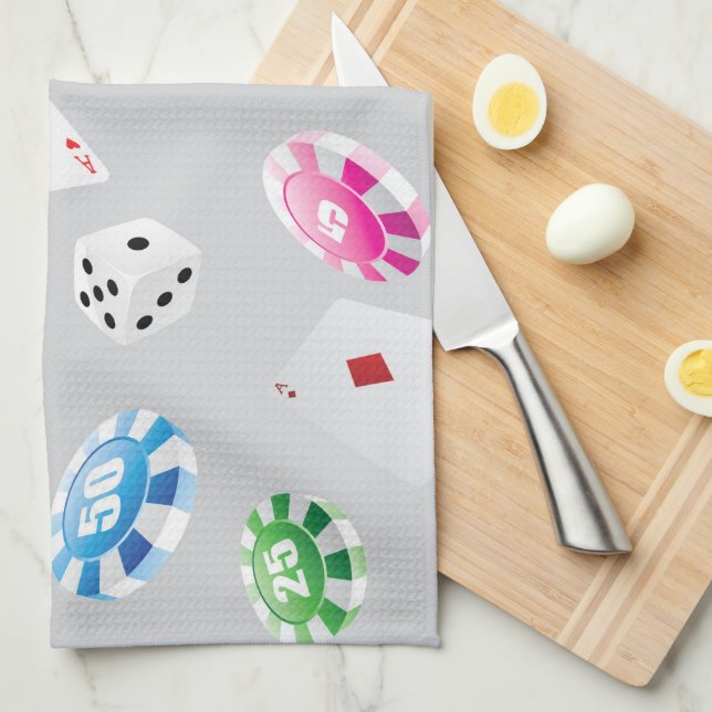 Linge De Cuisine Casino, Jeux accessoires motif 8 (Quart Plié)