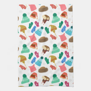 Linge De Cuisine Casquettes d'hiver et Mittens - dessiné à la mai