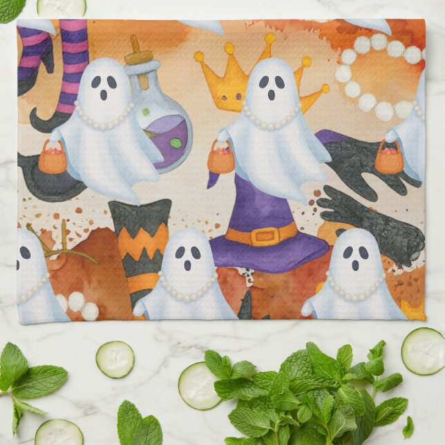 Linge De Cuisine Cat Halloween (Plié)