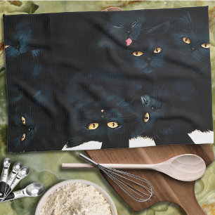 Linge De Cuisine Cat noir