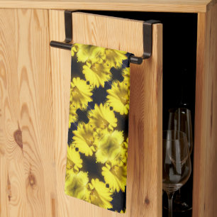 Linge De Cuisine Centre de la jonquille jaune Abstrait Floral
