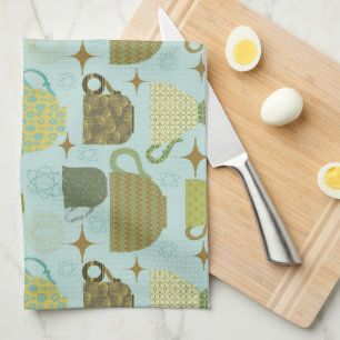 Linge De Cuisine Centre-siècle moderne Turquoise Teacup