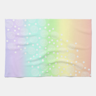Linge De Cuisine Cercles arc-en-ciel pastel en cercles