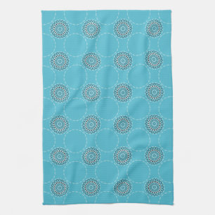 Linge De Cuisine Cercles kaléidoscope Turquoise Mandala
