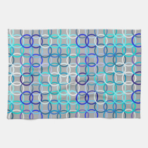 Linge De Cuisine Cercles modernes du milieu du siècle, gris, bleu e