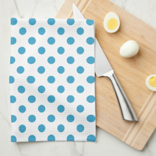 Linge De Cuisine Cercles Pois bleu paon