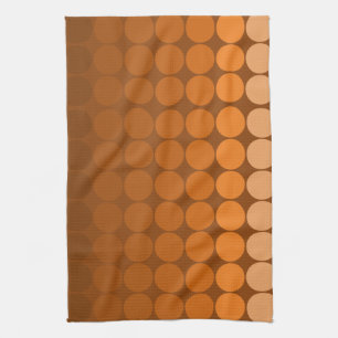Linge De Cuisine Cercles pop mod en orange pour brun