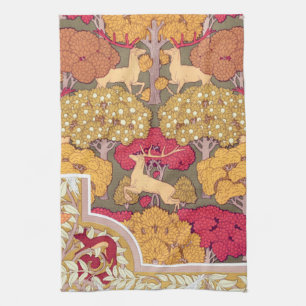Linge De Cuisine Cerf d'automne Art nouveau dans les arbres Verneui