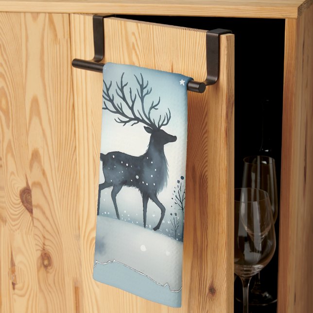 Linge De Cuisine Cerf de Nuit étoilée d'hiver (Pliage en tiers)