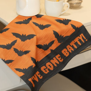 Linge De Cuisine C'Est Parti Batty ! Halloween orange et noir