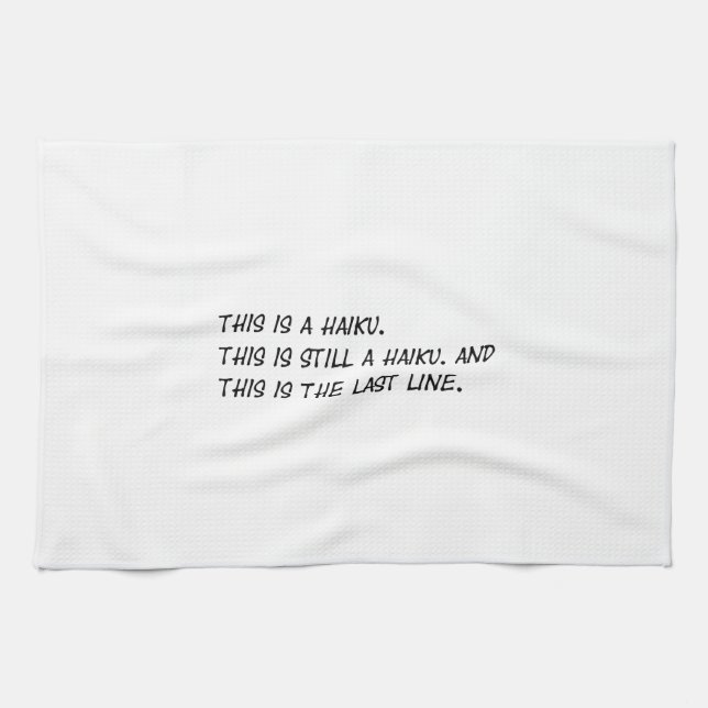 Linge De Cuisine "C'est poème drôle d'un Haiku" - Meme ironique (Horizontal)