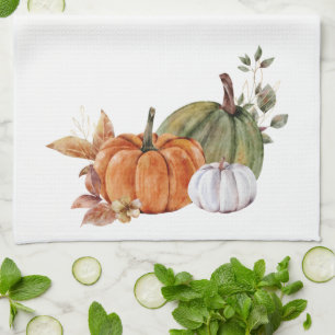Linge De Cuisine Chalet d'automne Orange Green Citrouilles