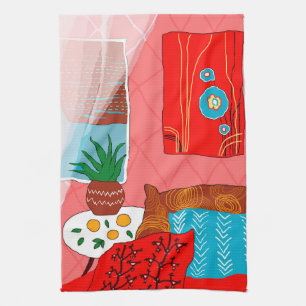 Linge De Cuisine Chambre rouge inspirée de Matisse avec Coussin Alo