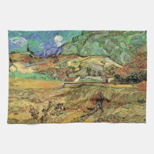 Linge De Cuisine Champ de blé fermé w Paysan par Vincent van Gogh