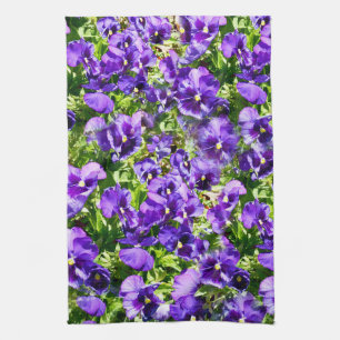Linge De Cuisine Champ de Purple Pansy