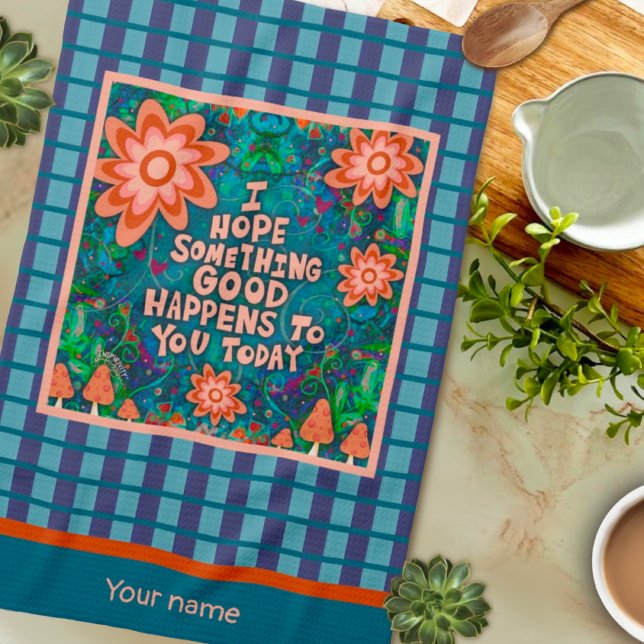 Linge De Cuisine Champignons Quelque Chose Bon Citation Nom Plaid É (Créateur téléchargé)