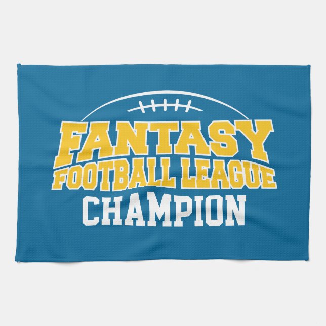 Linge De Cuisine Champion de football Imaginaire - Or bleu et jaune (Horizontal)