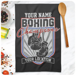 Linge De Cuisine Champions de boxe personnalisés Boxer Fitness Gym