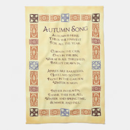 Linge De Cuisine Chanson d'automne Thanksgiving Poème avec serviett