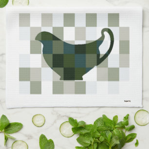 Linge De Cuisine Chariot de caisse Gravy Boat (blanc/vert)