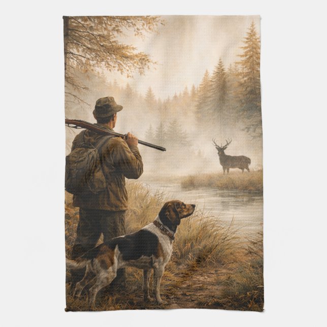 Linge De Cuisine Chasse dans la brume (Vertical)