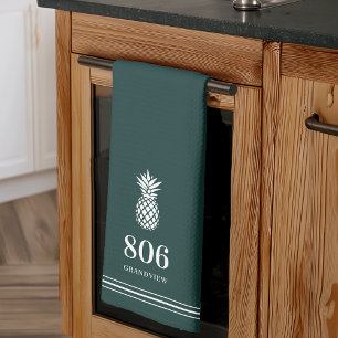 Linge De Cuisine Chasseur Numéro de la maison d'ananas et nom de