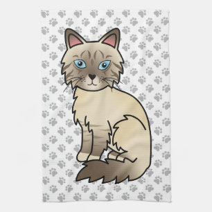 Linge De Cuisine Chat Birman / Ragdoll au point chocolat tabby & Pa
