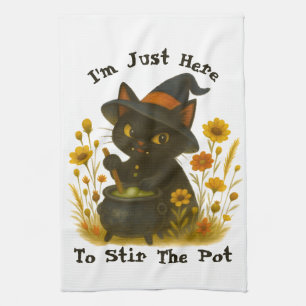 Linge De Cuisine Chat d’Halloween - Je suis juste là pour remuer le